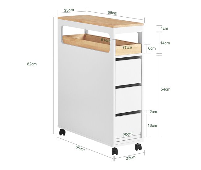 Armário de casa de banho BZR54-W SoBuy Branco
