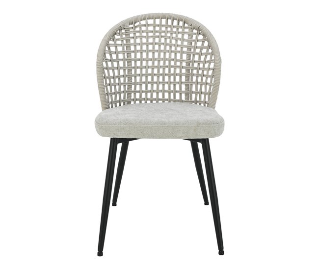 Cadeira revestida em tecido cinza SUKI Cinza