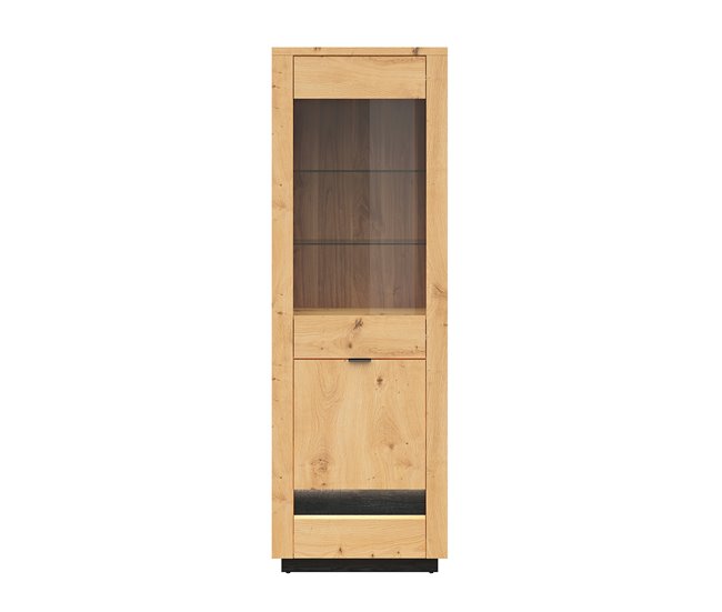 Vitrina LED de 2 portas Glenn Madeira