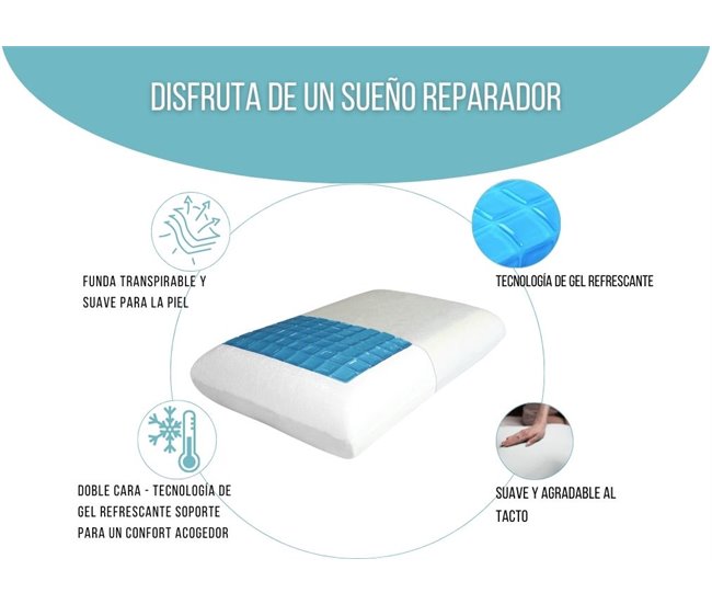 Almofada Retangular Gel Refrescante Dupla Face Branco