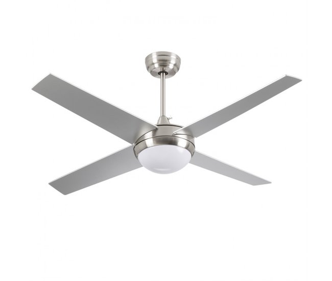 Ventilador de Teto com Luz 4 Lâminas O91 Prata
