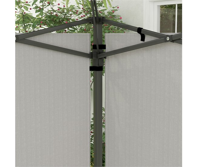 2 Paredes Laterais para Tendas PE e PVC Outsunny 293x193 Branco