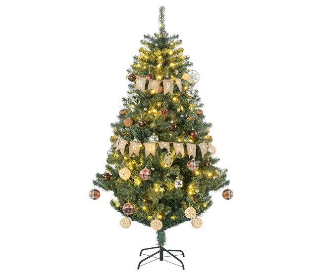 Árvore de Natal Plástico e Aço HOMCOM, casa - natal Verde