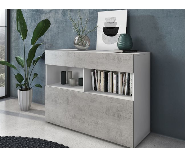 Aparador AMBIHOME JOHNY 02 Branco/cinza