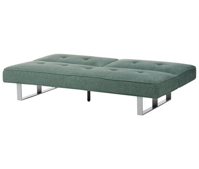 Beliani Sofá-cama Poliéster DUBLIN Verde Escuro