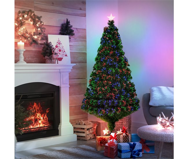Árvore de Natal PVC e Metal HOMCOM, casa - natal Verde