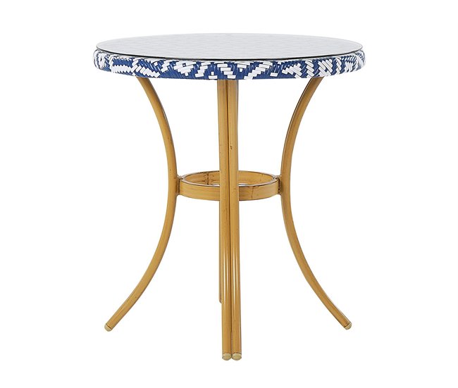 Beliani Mesa de jardim RIFREDDO 70x70 Azul Marino