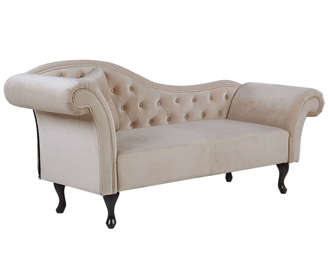 Beliani Chaise longue versão à esquerda Veludo LATTES Azul/ Verde