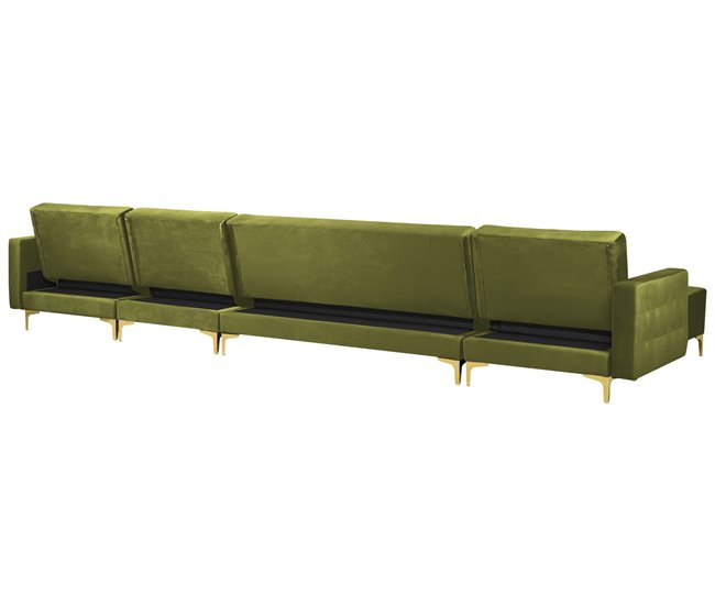 Beliani Sofá-cama Veludo ABERDEEN Verde
