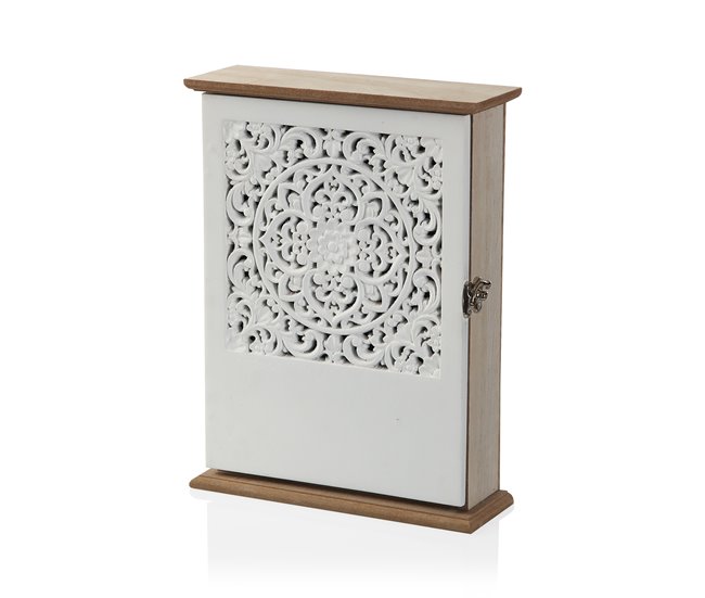 Caixa de chaves MANDALA 26cm em mdf Branco