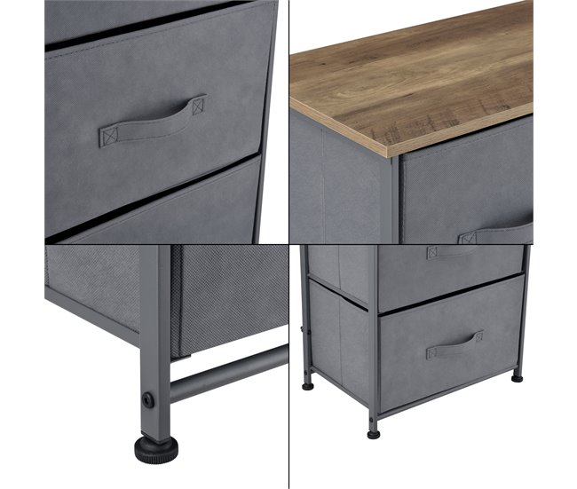 [pro.tec] Cómoda com 4 gavetas Metal e MDF Madeira