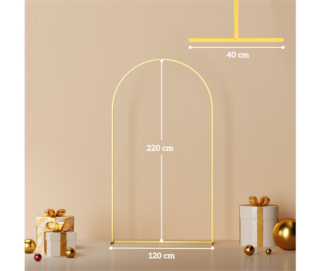 Arco Metálico para Decoração Metal Outsunny Dourado