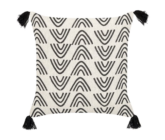 Beliani Almofada decorativa MAYS Branco/ Bege