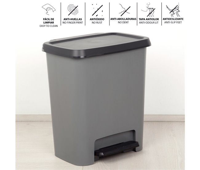 Curver Caixote do lixo Compatta 25L Cinza