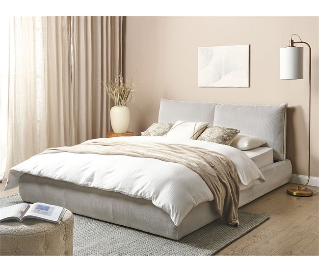 Beliani Cama de água Bombazine VINAY 176x233 Bege