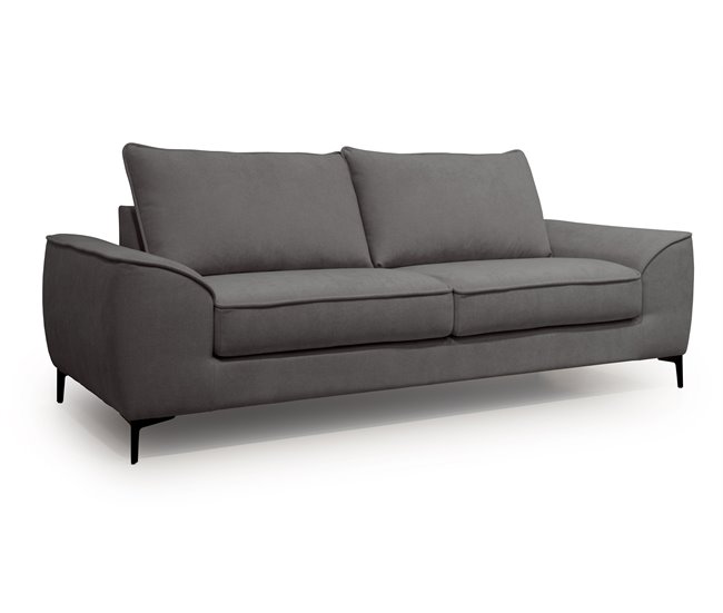 Sofá 3 lugares fixo BOSCO Cinza Escuro