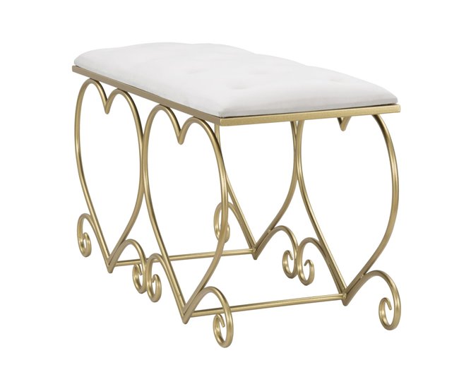 Banco Coração 3 105x37 Branco