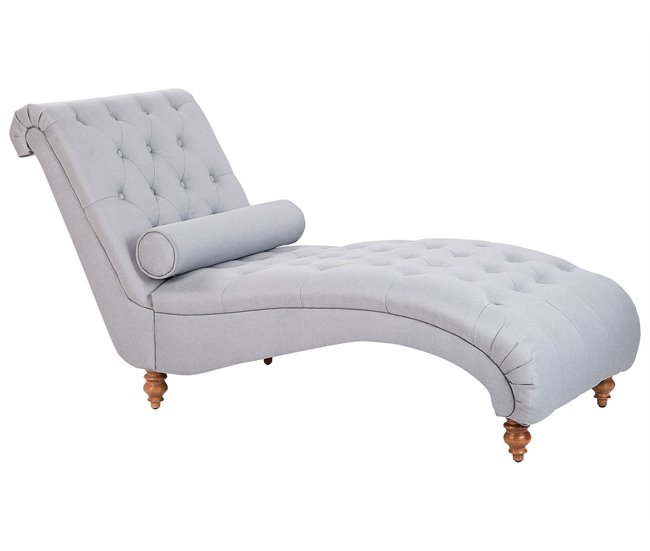 Beliani Chaise longue Poliéster MURET Cinza Claro