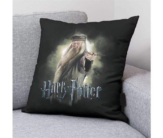 Capa de travesseiro Dumbledore Preto