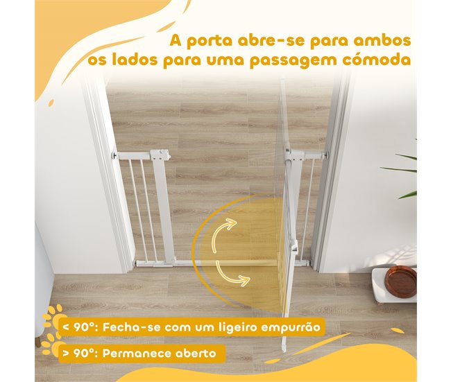 Barreira de Segurança para Cães Aço e PA PawHut Branco