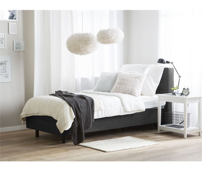 Beliani Cama ajustável Poliéster DUKE 82x216 Cinza Claro