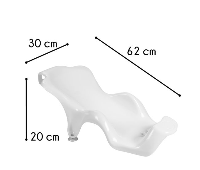 Banheira XL para recém-nascidos + espreguiçadeira ergonómica e antiderrapante Branco