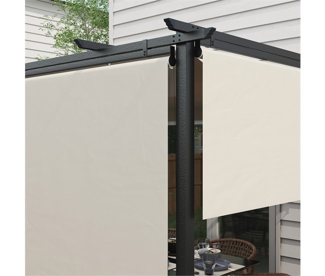 Pérgola de Exterior Poliéster e Metal Outsunny Cru