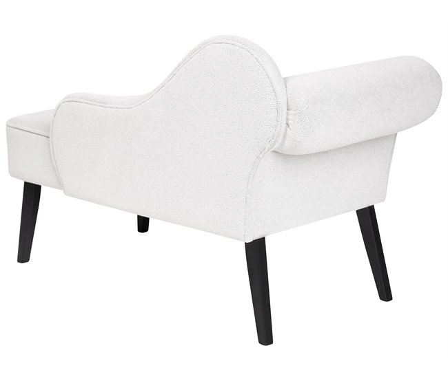 Beliani Chaise longue versão à esquerda Poliéster BIARRITZ Branco