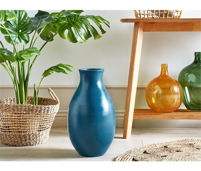 Beliani Jarrón decorativo STAGIRA Azul/ Verde