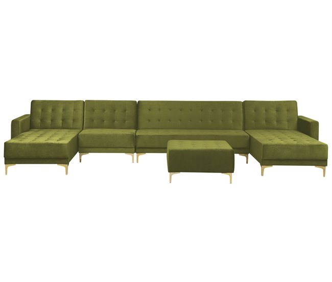 Beliani Sofá-cama Veludo ABERDEEN Verde