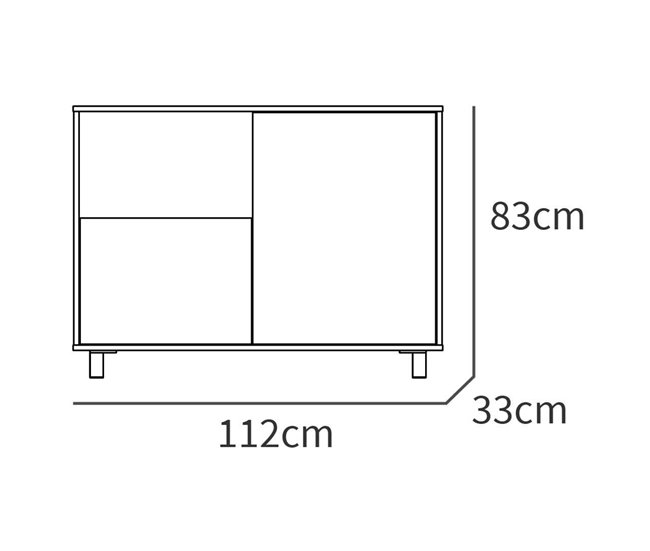 Aparador Lux 2 Portas para Sala Branco/ Madeira