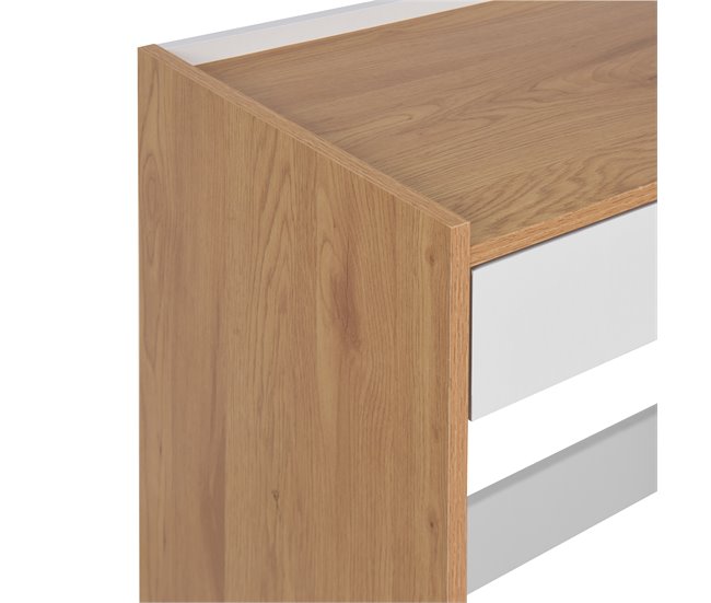 Secretária KERO em carvalho e branco Madeira