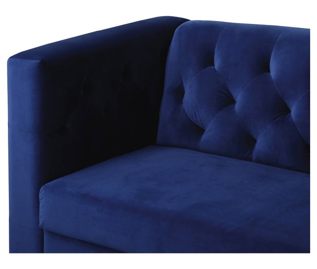 Sofá fixo de veludo Azul Marino