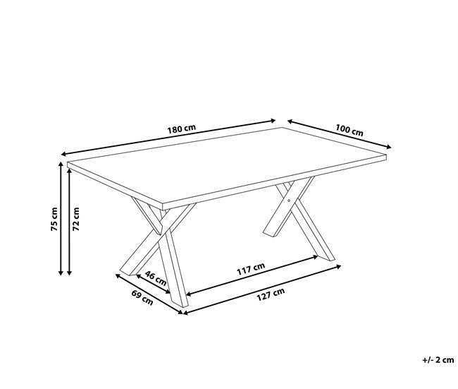 Beliani Mesa de jantar LIXA 100x180 Branco
