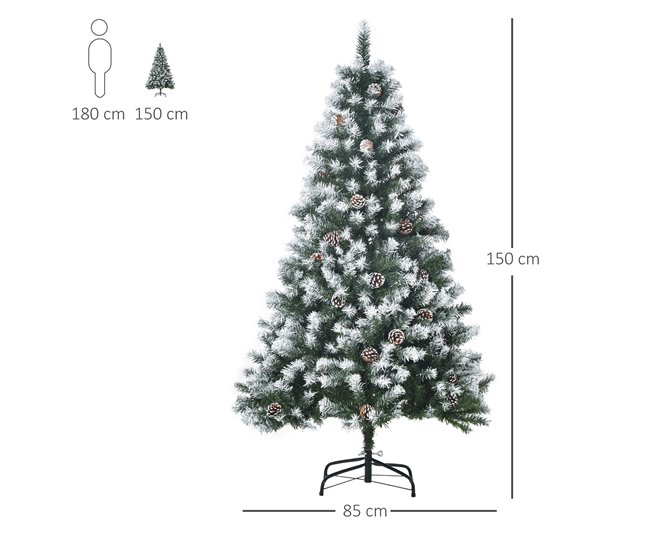 Árvore de Natal Artificial 180cm PVC HOMCOM, casa - natal Verde