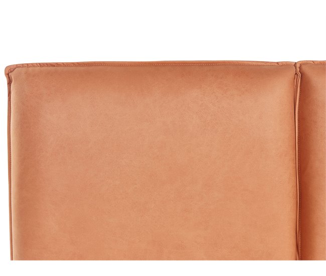 Beliani Cama com estrado Pele sintética LIMANTON 181x215 Dourado
