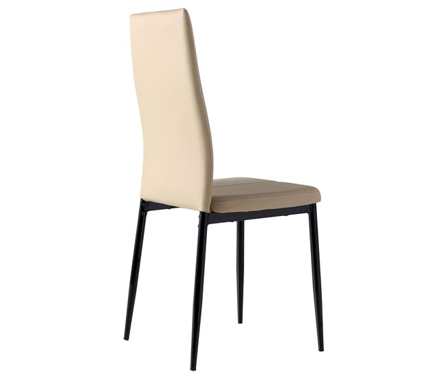 Pacote de 4 cadeiras de jantar modernas Brea em couro sintético Bege