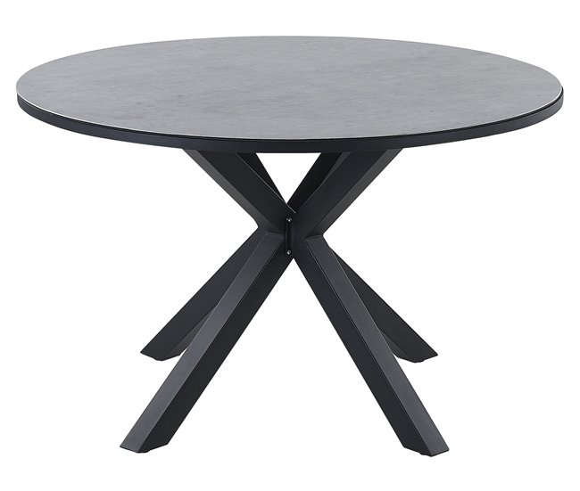 Beliani Mesa redonda MALETTO 120x120 Cinza