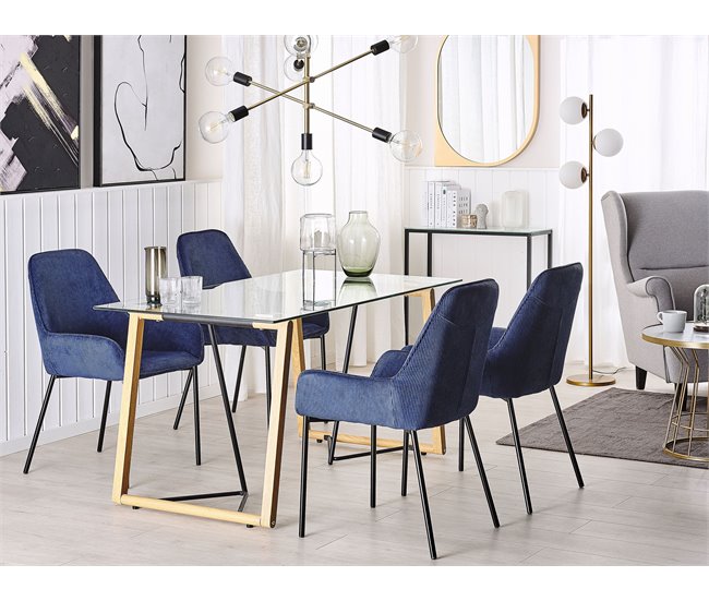 Beliani Mesa de jantar TACOMA 80x140 Transparente