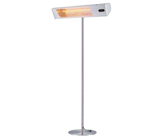 CALDO IRA INOX PALO Sined Aquecedor de infravermelhos de exterior com kit completo de postes 2000W, Cinzento Cinza