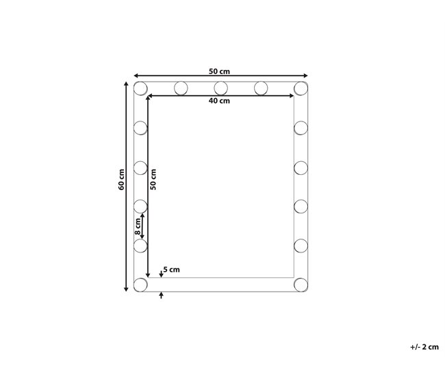Beliani Espelho de Casa de Banho ODENAS 50x2 Branco