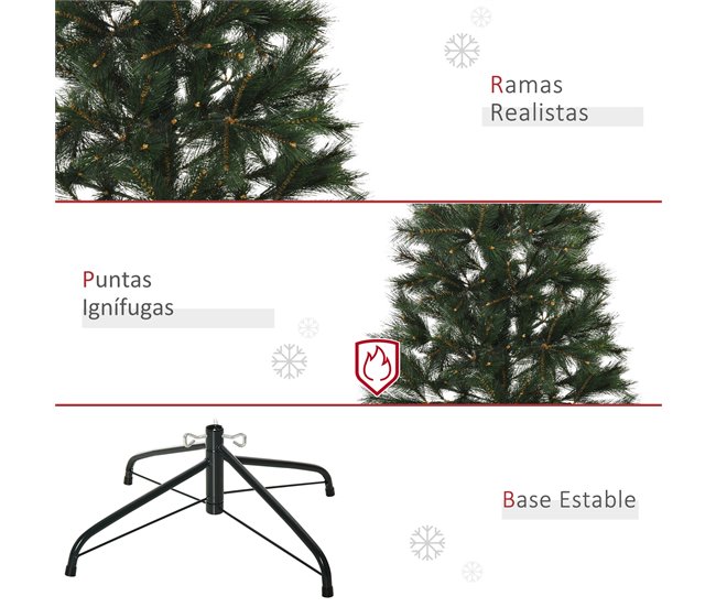 Árvore de Natal PVC, Aço HOMCOM, casa - natal Verde