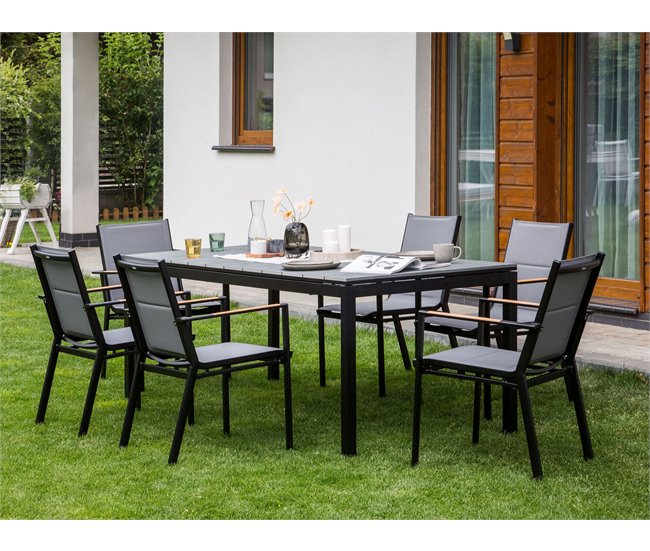 Beliani Mesa extensível TOFANE 198x90 Cinza