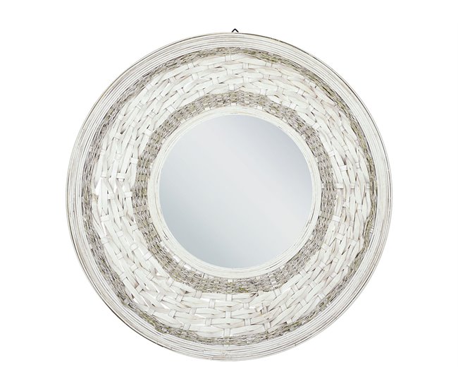 Beliani Espelho decorativo SOLEDAD Branco/ Bege
