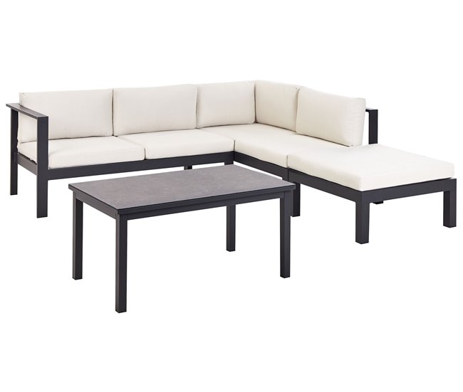 Beliani Conjunto de jardín MESSINA Creme