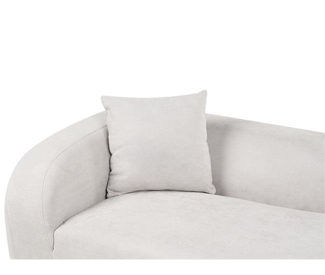 Beliani Chaise longue à esquerda Poliéster LE CRAU Cinza Claro