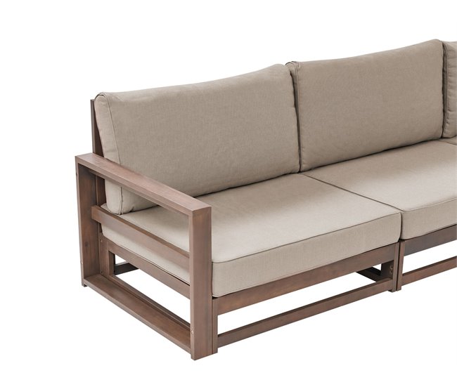 Beliani Conjunto lounge Madeira de acácia com certificado FSC® TIMOR Madeira
