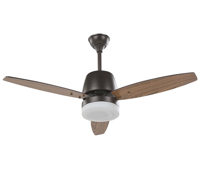 Beliani Lâmpada de teto com ventilador MLAVA Castanho