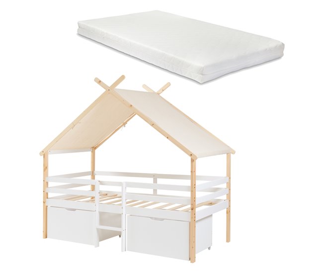 Cama de criança surnadal com colchão madeira de pinho