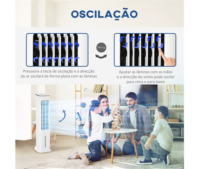 Ventilador de Torre ABS e PP HOMCOM Branco